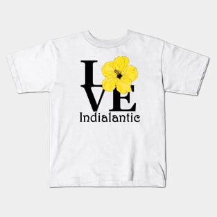 LOVE Indialantic Yellow Hibiscus Kids T-Shirt